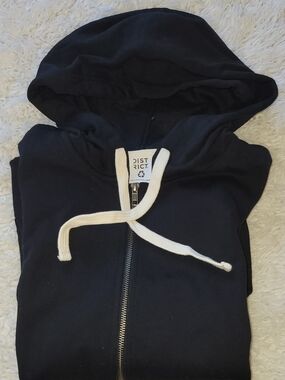 District Black Hoodie with Cream Drawstrings